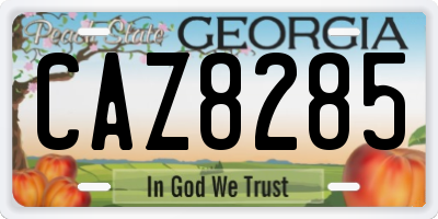 GA license plate CAZ8285