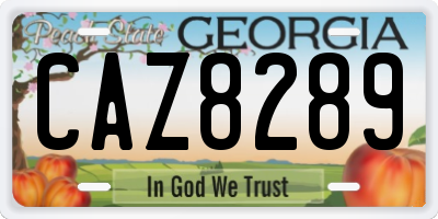 GA license plate CAZ8289