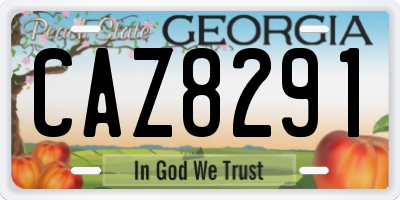 GA license plate CAZ8291