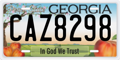GA license plate CAZ8298
