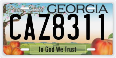 GA license plate CAZ8311