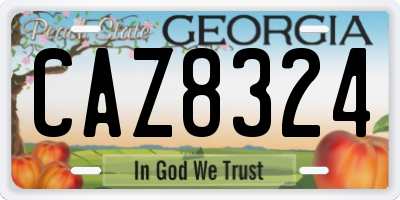 GA license plate CAZ8324