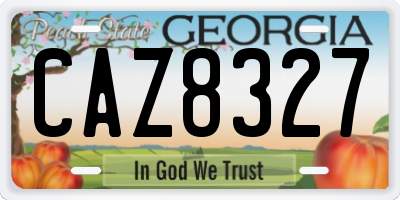 GA license plate CAZ8327
