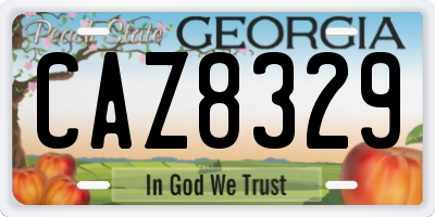 GA license plate CAZ8329