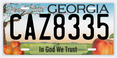 GA license plate CAZ8335