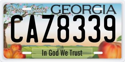 GA license plate CAZ8339