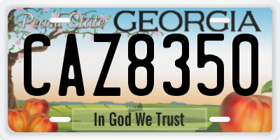 GA license plate CAZ8350