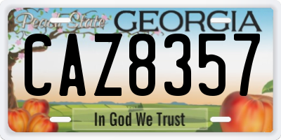 GA license plate CAZ8357