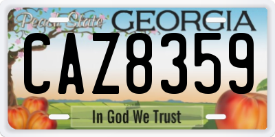 GA license plate CAZ8359