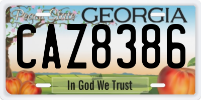 GA license plate CAZ8386
