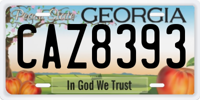 GA license plate CAZ8393