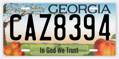 GA license plate CAZ8394