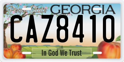 GA license plate CAZ8410