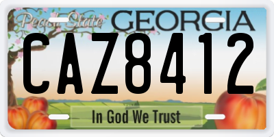 GA license plate CAZ8412