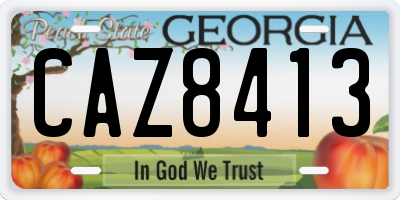 GA license plate CAZ8413