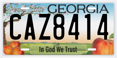 GA license plate CAZ8414