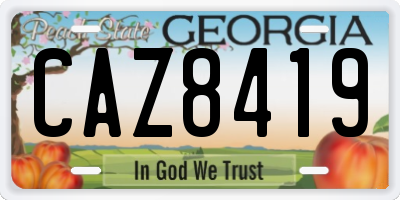 GA license plate CAZ8419