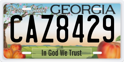 GA license plate CAZ8429