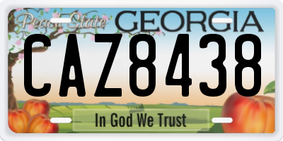 GA license plate CAZ8438