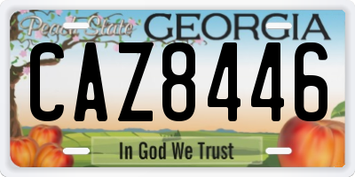 GA license plate CAZ8446