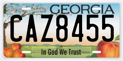 GA license plate CAZ8455