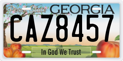 GA license plate CAZ8457