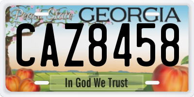 GA license plate CAZ8458
