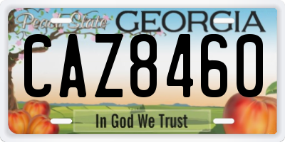 GA license plate CAZ8460