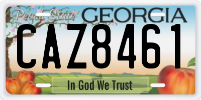 GA license plate CAZ8461