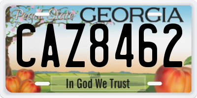 GA license plate CAZ8462