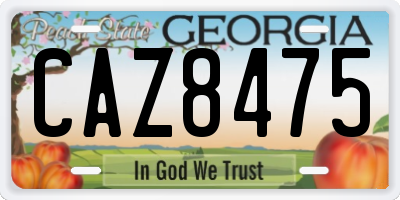 GA license plate CAZ8475