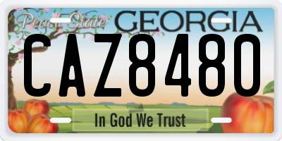 GA license plate CAZ8480