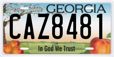 GA license plate CAZ8481