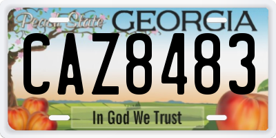 GA license plate CAZ8483