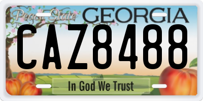 GA license plate CAZ8488