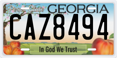GA license plate CAZ8494