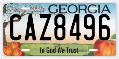 GA license plate CAZ8496