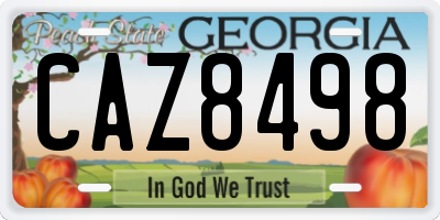 GA license plate CAZ8498