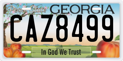GA license plate CAZ8499