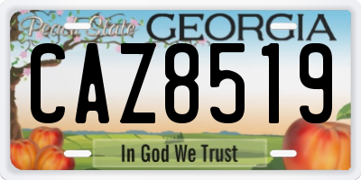 GA license plate CAZ8519