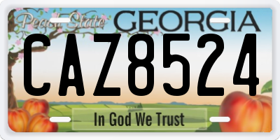 GA license plate CAZ8524