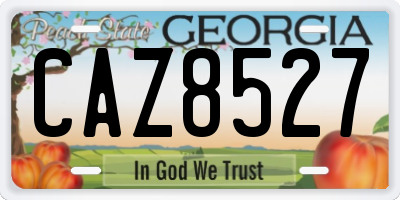 GA license plate CAZ8527