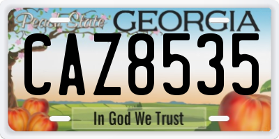 GA license plate CAZ8535