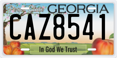 GA license plate CAZ8541