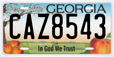 GA license plate CAZ8543