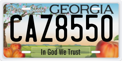 GA license plate CAZ8550