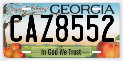 GA license plate CAZ8552