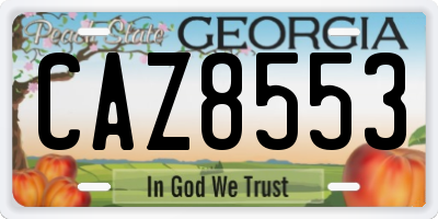 GA license plate CAZ8553