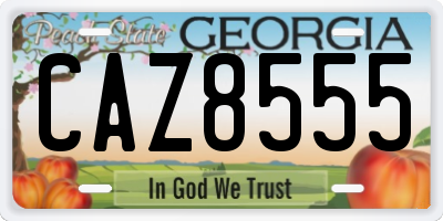 GA license plate CAZ8555