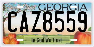 GA license plate CAZ8559
